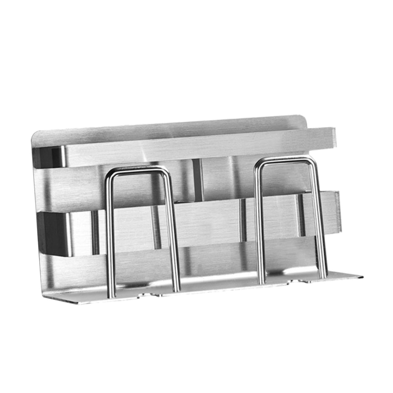Sosoport Porta Spazzolino in Acciaio 304 Doppio Supporto da Parete Ventilato e Compatto per Bagno Organizer Elegante per Spazzolini e Dentifricio Salvaspazio e Resistente