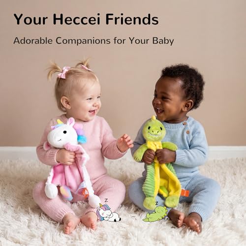 Image of HECCEI Baby Security Blanket Soft Animal Lovey Snuggle Toy, 14 in Dinosaur | BPA-Free, non-toxic, Safe for Baby, Durable, Machine Washable, Stuffed Animals, Baby Shower Gifts