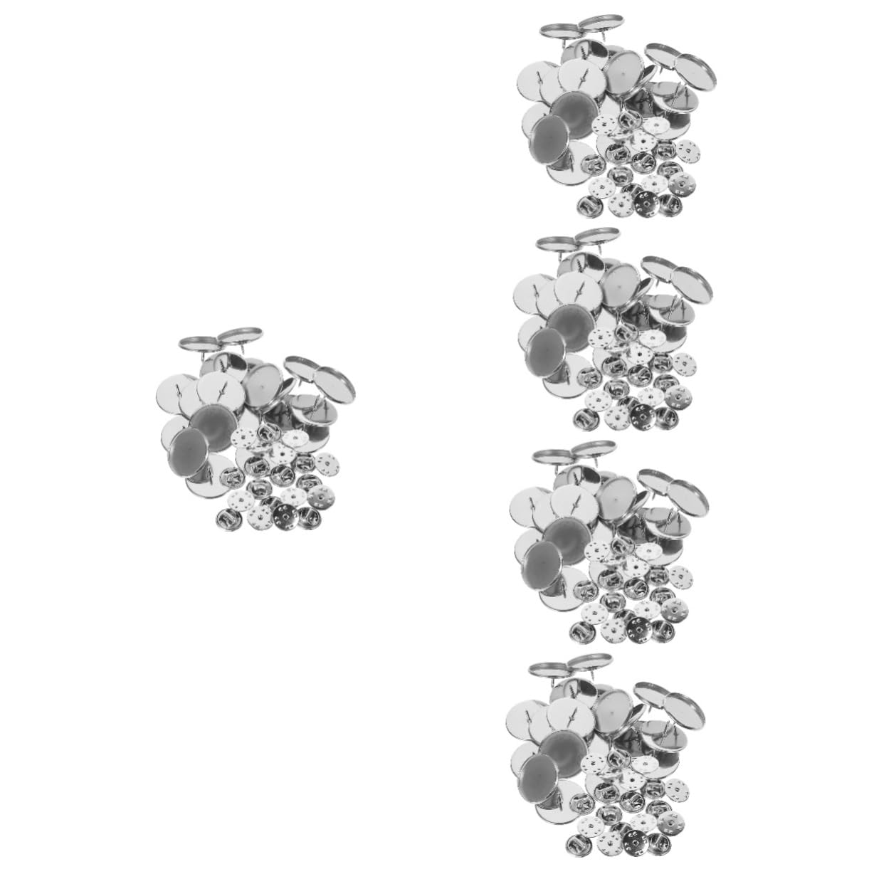 NUOBESTY 100sets Dischi Inossidabile Per Spille Diy Base Per Spille Personalizzate Con Fondo Profondo Per Creazioni Di Gioielli e Decorazioni Circa