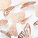 72 Pièces Décoration Murale Papillon 3D 3 Tailles Stickers Muraux Papillon Stickers Muraux Creux Décoration Murale Papillon pour Chambre de Bébé Mariage Salle de Cours (Or Rose)