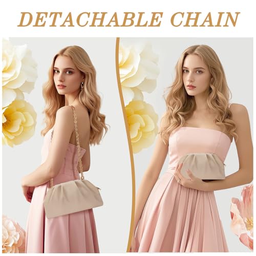 lovyoCoCo Clutch Purse for Women Soft Pleated PU Wedding Clutch, Elegant Evening Bag for Galas, Proms,Cocktail Parties3