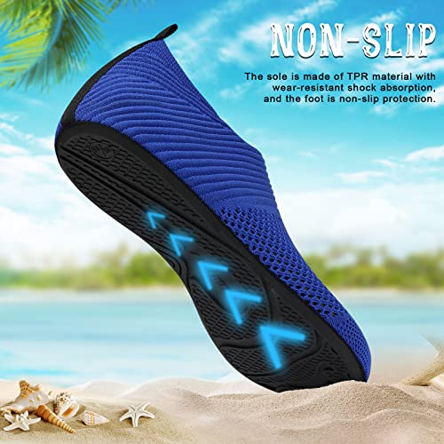 Image of ANLUKE Water Shoes for Women Men Quick-Dry Swim Shoes for Pool & Beach | Breathable knit upper with a flexible barefoot feel; ideal for pool, beach, swim, yoga or slippers.