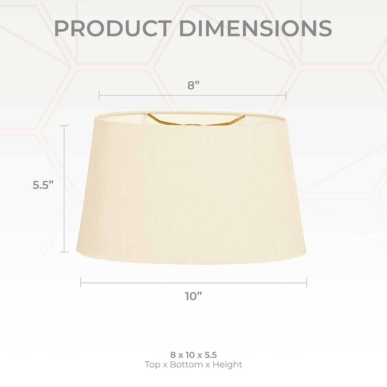 Royal Designs Shallow Oval Hardback Lamp Shade, Beige, 8 x 10 x 5.5 - Image 3