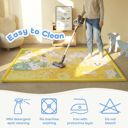 Image of 1.5 inch Thick Baby Floor Play Mat 59x79 Memory Foam Kids Mat(Little Dog)
