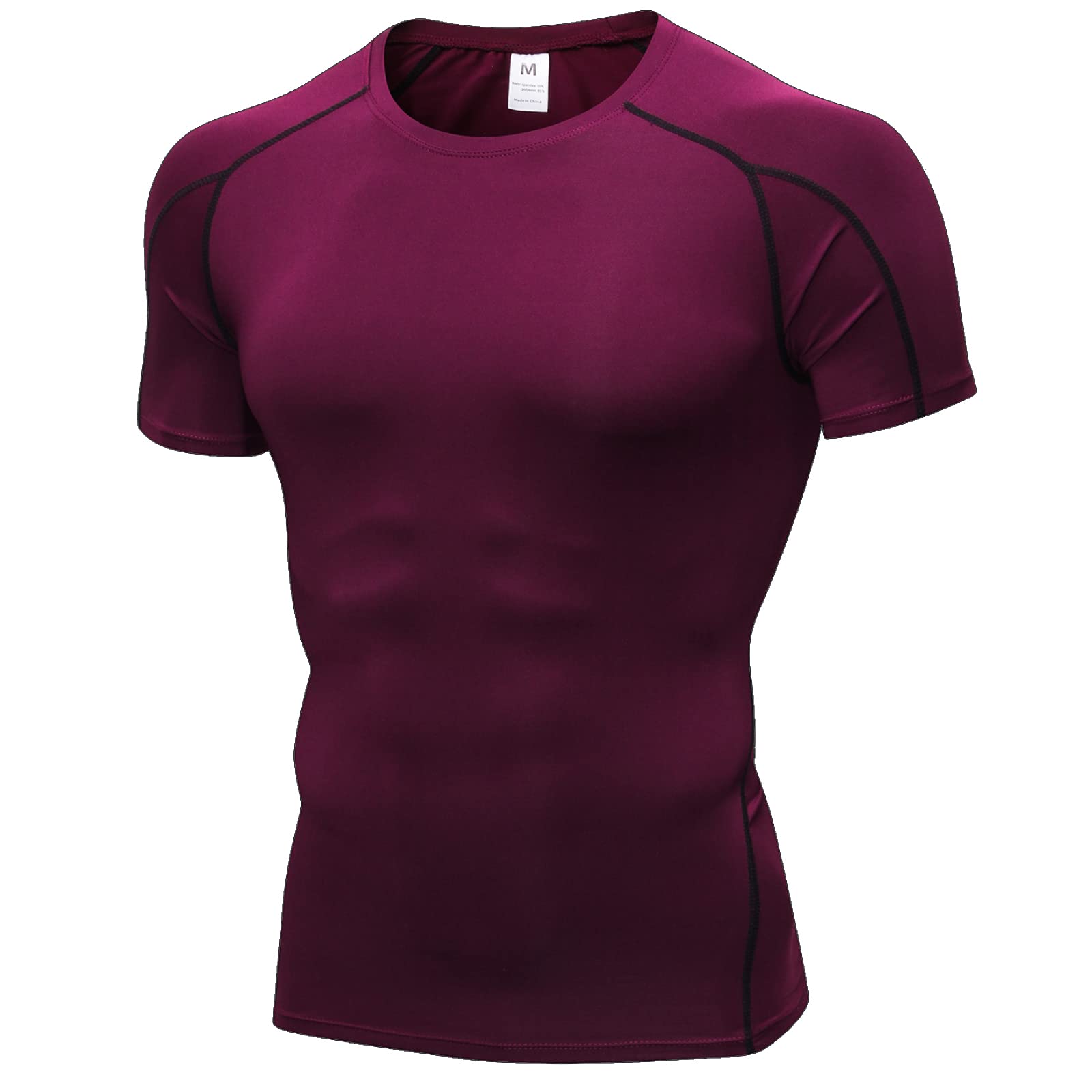 SPVISE Men's Compression Shirts Short Sleeve Workout Gym T-Shirt Running Tops Cool Dry Sports Base Layer Athletic Undershirts