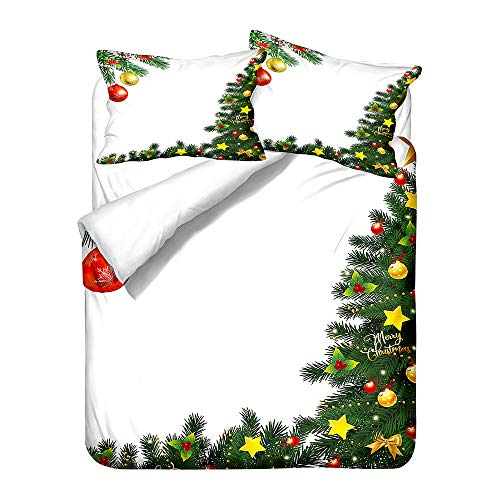 Weihnachtsbettwäsche Microfaser 26 Surwin Bettwäsche Weihnachten Set Rentiere und Schneeflocke Muster...