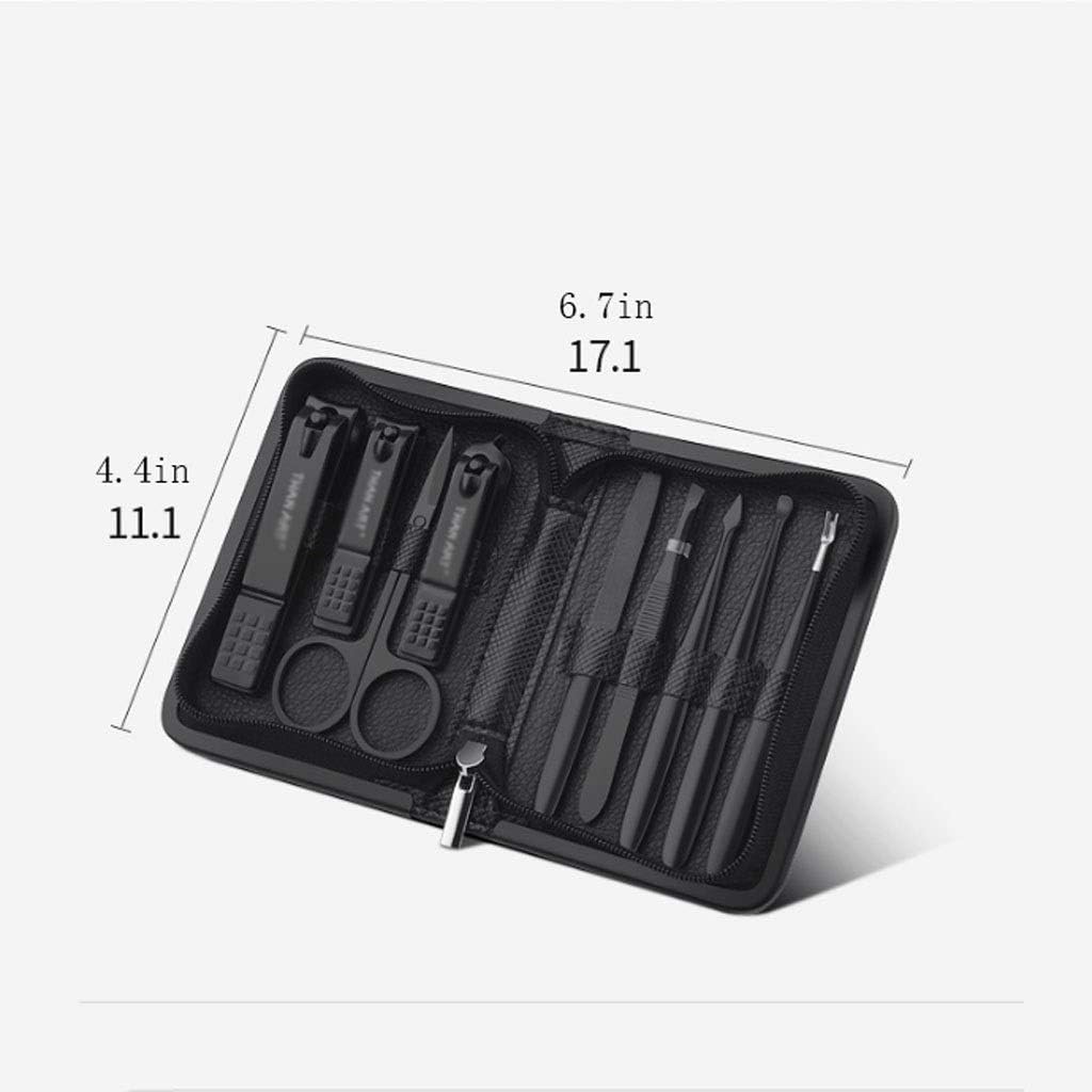Manicure Set Nail Clippers 11Pcs Nail Clippers Set Pedicure Kit Stainless Steel Nail Clipper Set, Professional Nail Scissors Grooming Kit Manicure（ Black） Fingernails & Toenails Clippers & Nail File S : Beauty & Personal Care