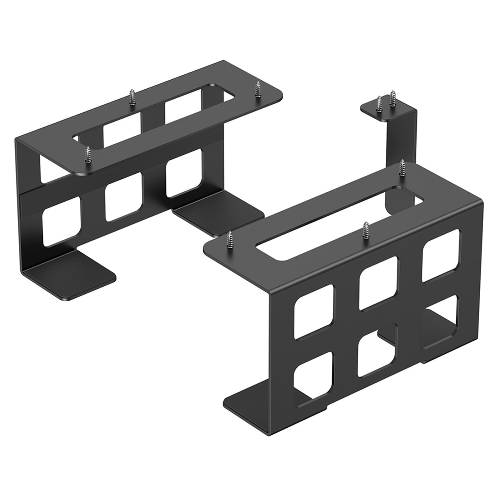 Bbajszx Multi Purpose Under Desk Shelf Holder Mounting Bracket Organizers Suitable For Game Console, Entertainment Device Media Console