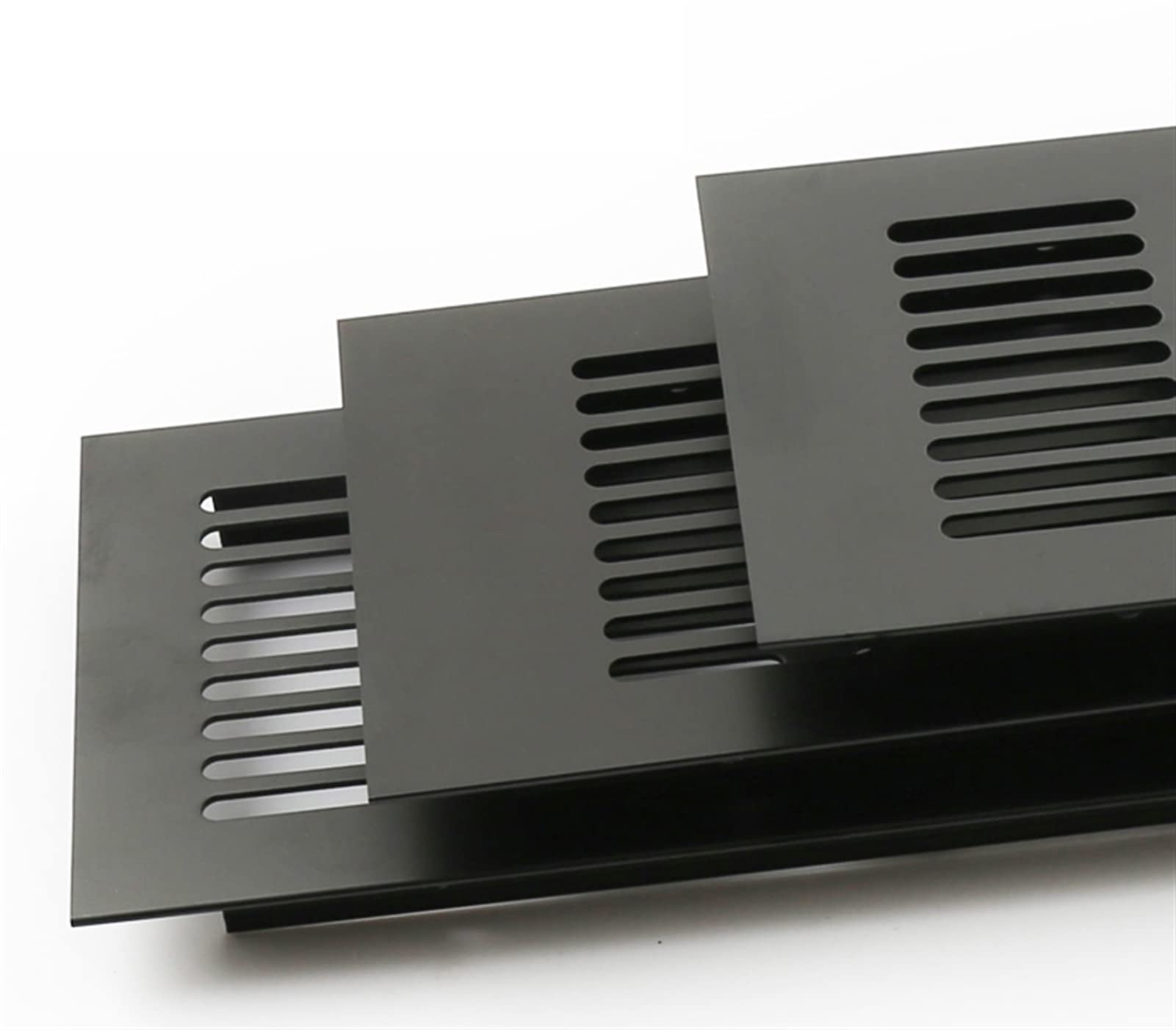 Liveinu Lüftungsgitter 50x800mm Schwarz – Mit Insektenschutz, Verstellbaren Dämpfern Für Decke/Wand/Boden