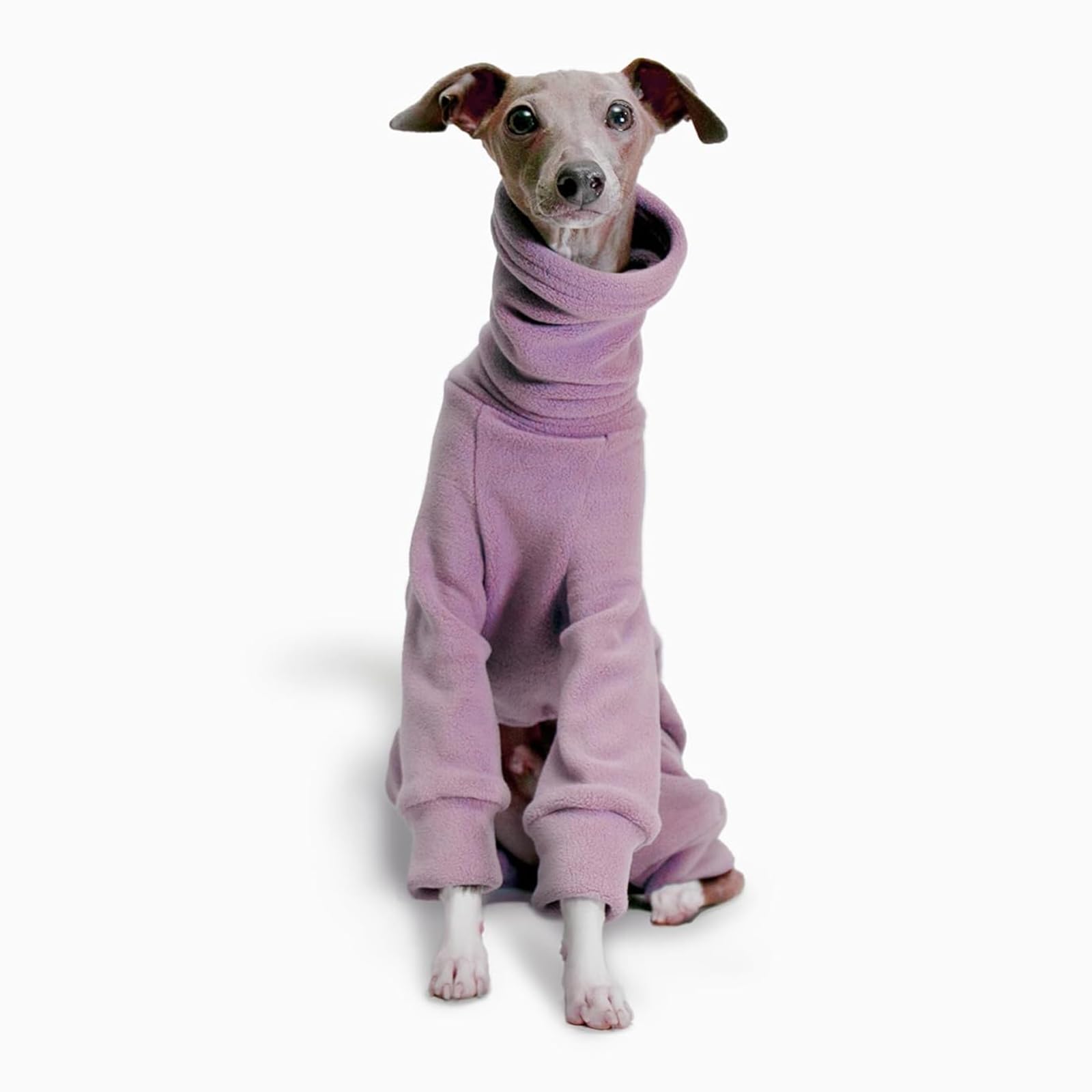 UOSIA Italian Greyhound Onesie Jumpsuit Clothes,Winter Warm Soft Fleece Four-Legged Turtleneck Whippet Thermal Pajamas Full Body Pet Pullover Coats Clothing For Medium Large Dogs