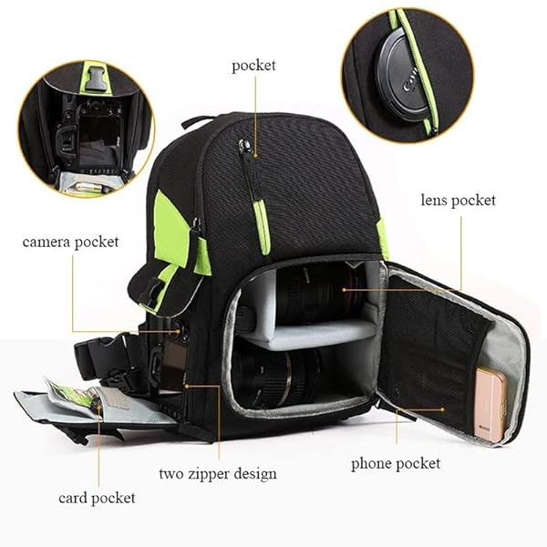 JHDFH Multifunctionele waterdichte camera rugzak reistas met grote capaciteit en borstriem for DSLR-statief (Color : B, Size : 32 * 21 * 15cm)