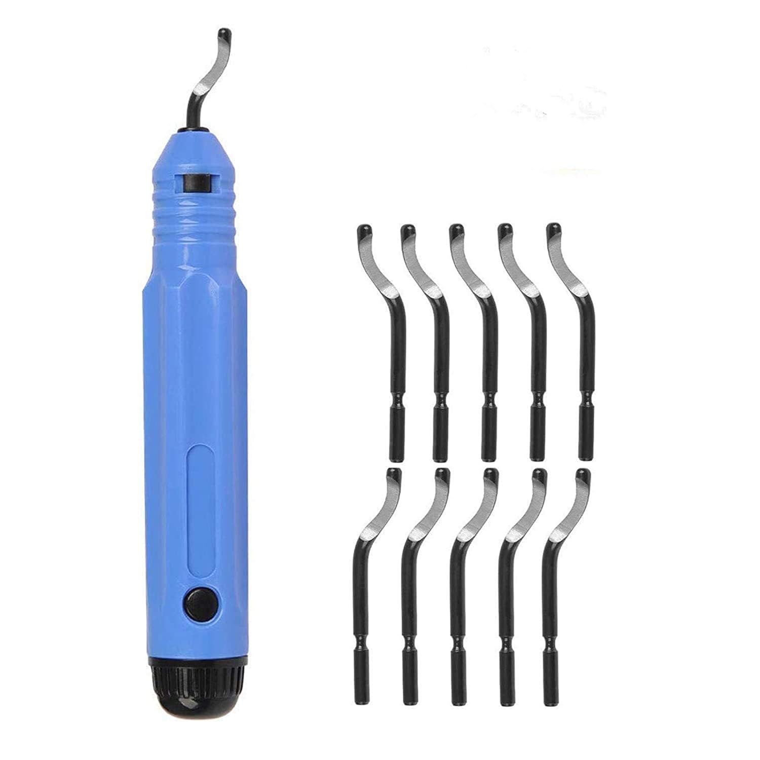 Kreative Kraft NB1100 Deburring Tool Set – 1 Burr Handle with 10 HSS BS1010 Blades for Metal, Plastic & Wood-image-4