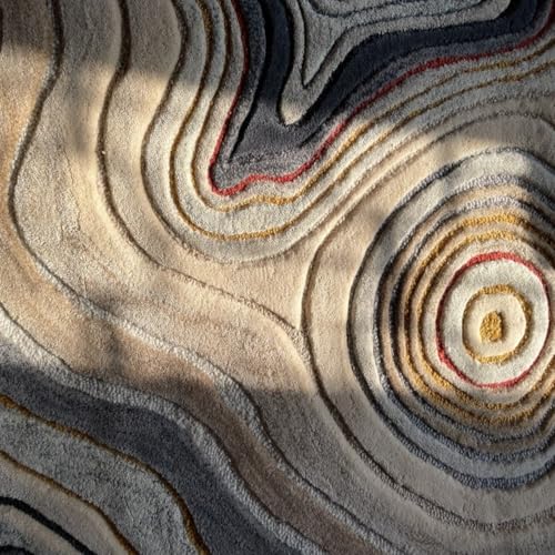 Image of Hand Made Tufted Carpet Premium Wool Abstract Irregular Design Non Slip Area Rug for Living Room Weight- |32 Pound|Size-6x9 Feet (72x108 Inch)