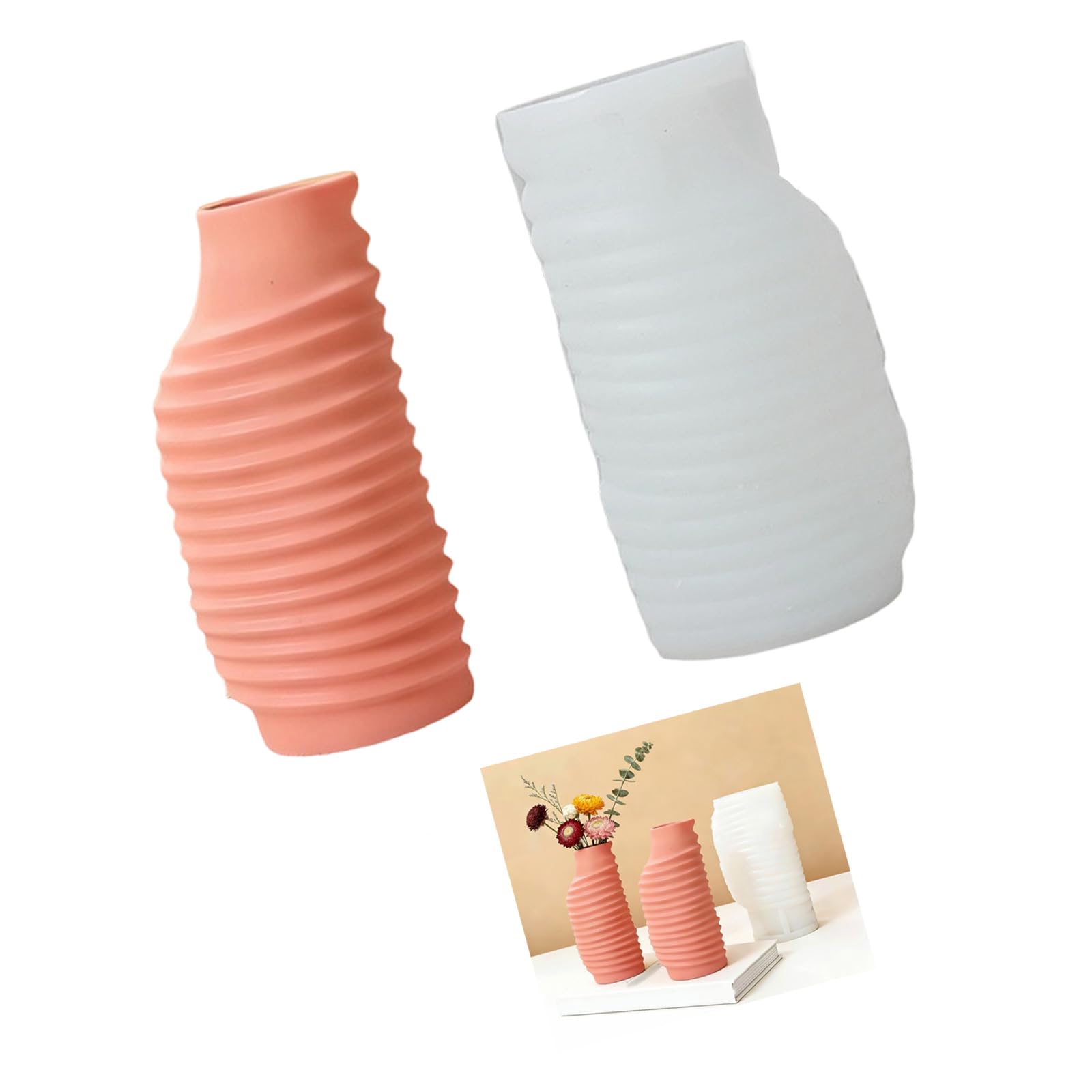 Msioytog Portable Thread Pot Silicone Sturdy Cement Casting Supplies for Balcony Patio Decor