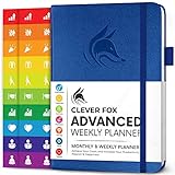 Clever Fox Advanced Weekly Planner – Undated Weekly & Monthly Life Goal Planner for Daily Productivity, Time Management and Hit Your Goals – Day Organizer Journal – Hardcover A5, Mystic Blue