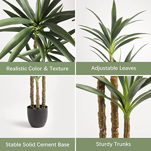 Artificialtree47ftfauxagaveplantwith3headsinplasticpotfaketreeforhomedecorindoororoutdoorofficedecorationhousewarminggift47feet1pack Urban Country Home Decor Artificial tree 47ft faux agave plant with 3 heads in plastic pot fake tree for home decor indoor or outdoor office decoration housewarming gift47 feet 1 pack urban country home decor