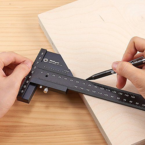 Woodraphic Professional Dual Function Scriber Gauge for Measuring and Marking - All in One Aluminum Steel Framing Tool for Professional Carpentry Use - 8 inch Imperial - Thumbnail 4