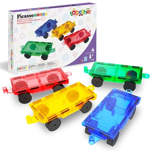 PicassoTiles Magnetic Car & Truck Base Accessory STEM Building Toy Ages 3+