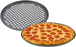 Forma Pizza Antiaderente Assadeira C/Furos Aço Carbono 31,5cm
