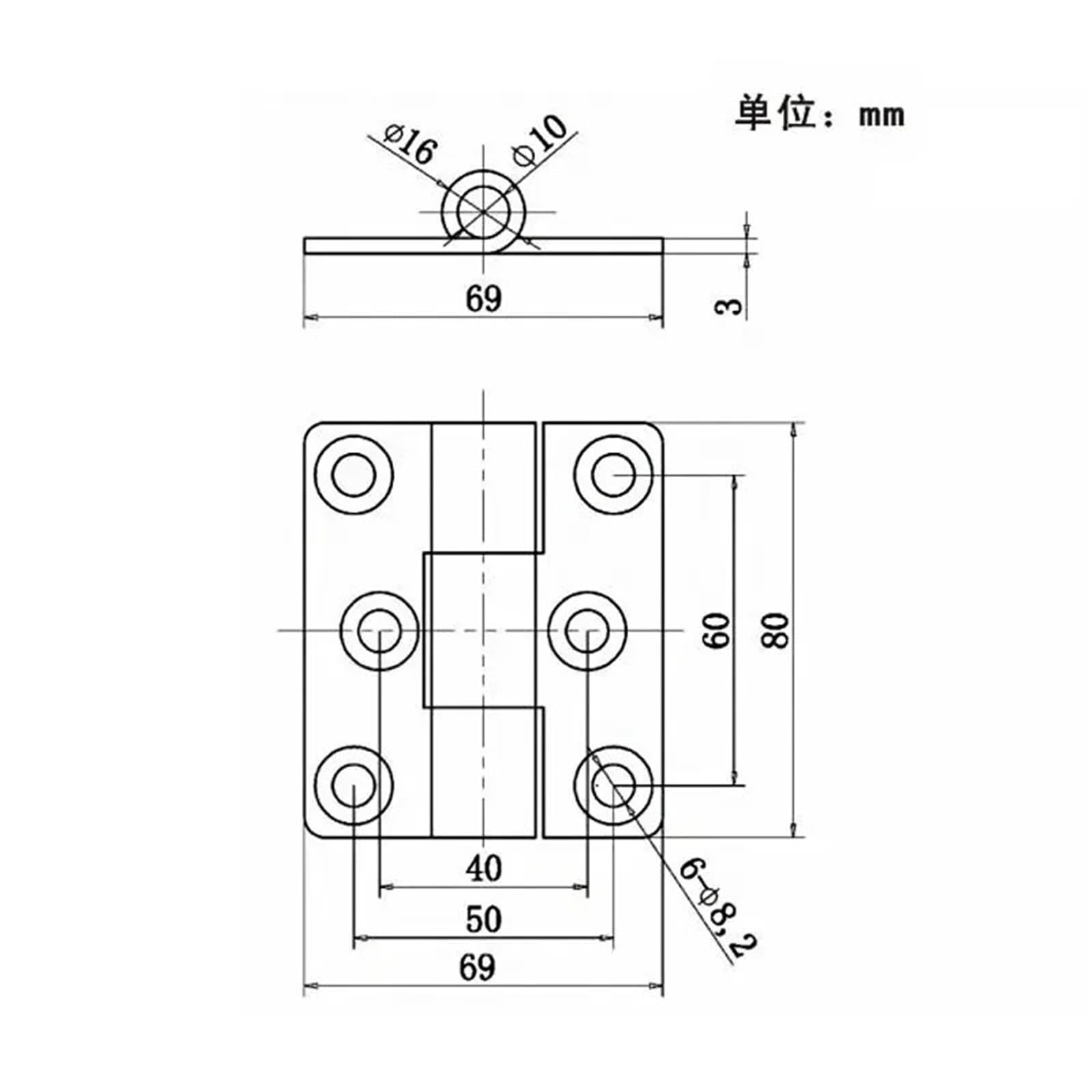 Cerniera industriale for attrezzature meccaniche pesanti in acciaio inossidabile 304 1 pezzo
