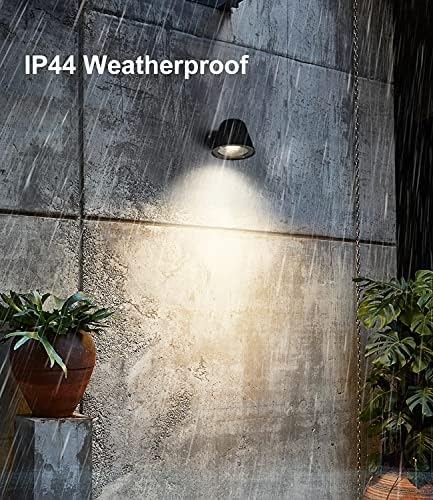 DAWALIGHT Black Spot Lights Wall GU10 LED Wall Down Lights IP44 Aluminum Outdoor Sconce Lights for Garden Bathroom Kitchen Walls