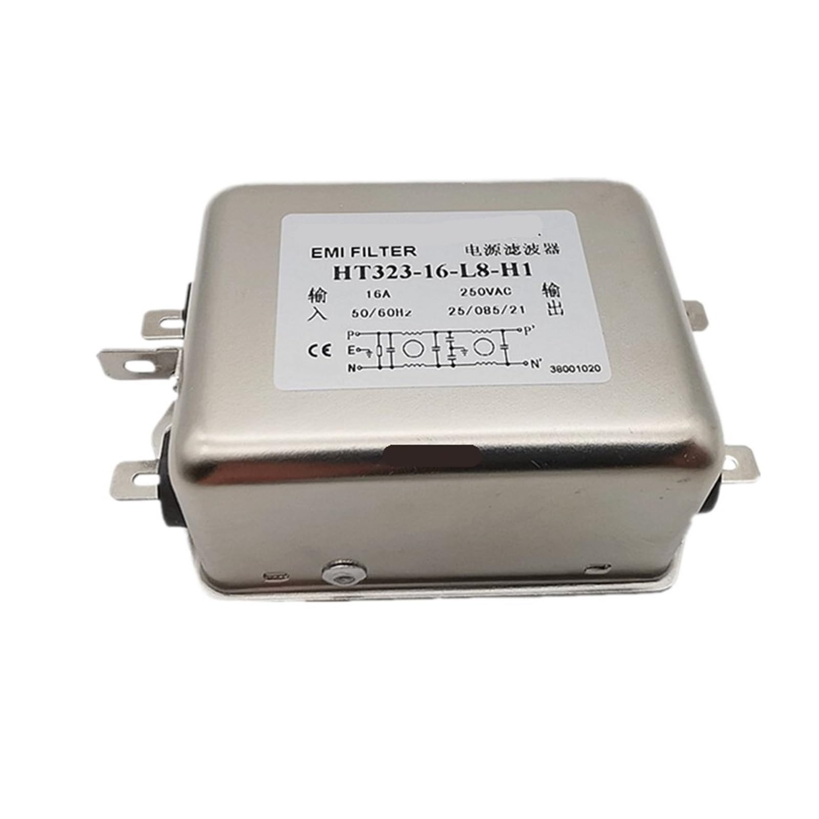 220V Power Supply electromagnetic Frequency Conversion Filter HT323-10-L8-H1 Single Phase 6A 10A 16A 20A 30A(HT323-16-L8-H1 16A)