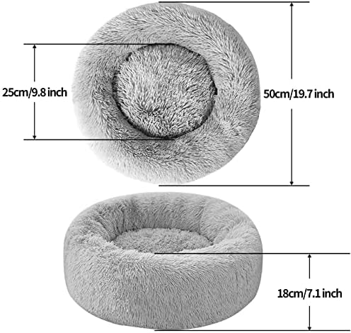 Puki Diary 50cm Cat Bed, Kitten Bed, Cosy Calming Cat Bed, Washable Cat Donut Bed , Anti-Slip Bottom, Improving Sleep and Keeping Warm
