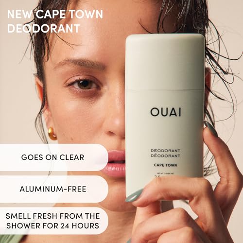 OUAI Cape Town Duo - Aluminum Free Deodorant (2.5 oz) + Detox Facial Cleanser (7.8 fl oz) - Odor Control & Deep Cleansing Post-Workout Body Care Set