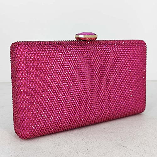 Image of Boutique De FGG Crystal Evening Bags for Women Formal Party Box Clutch Wedding Rhinestone Handbags Bridal Clutch Purse,Mini