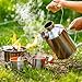 Kelly Kettle® Ultimate 'Scout' Kit VALUE DEAL | 41oz Steel Camp Kettle, Cook Set, Hobo Stove, Cups, Plates, Base Support | Use Sticks to Boil & Cook Fast | Camping, Fishing, Picnics, Emergencies
