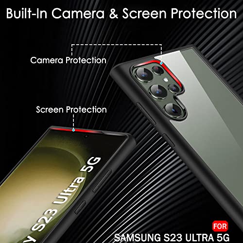 Image of TheGiftKart Ultra-Hybrid Shockproof Back Cover Case for Samsung Galaxy S23 Ultra 5G | Camera Protection Bump | Hard Cover Case for Samsung S23 Ultra (PC & TPU, Crystal Clear Back, Black Sides)