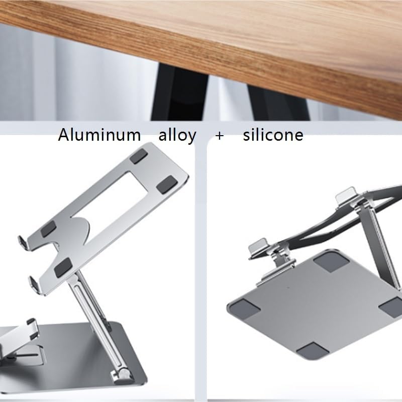 Aluminum Alloy Book Stand Silver Reading Rack Silicone Holder