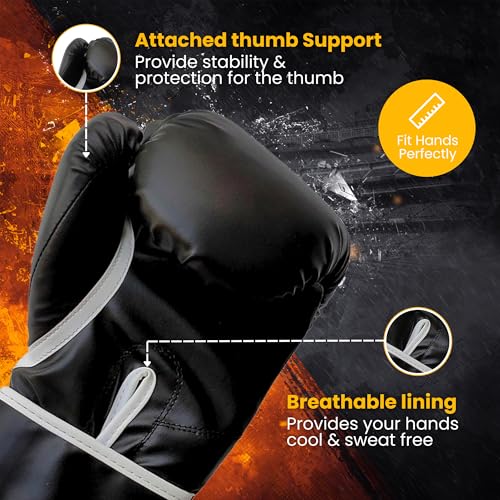 Image of SKMT PU Leather Boxing Gloves for Training and Match Boxing Gloves (10 Oz)