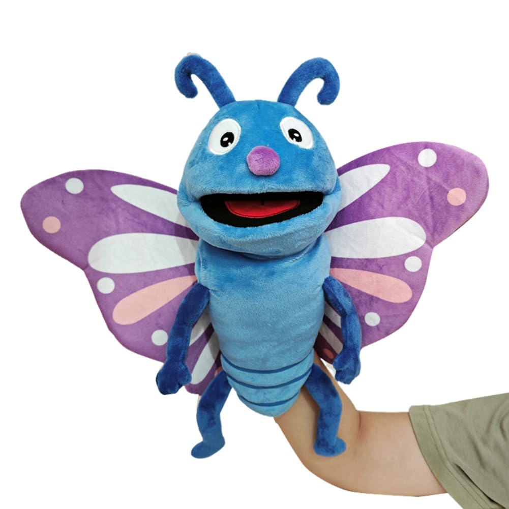Animal hand puppets butterfly wildlife animal puppets toy bee finger puppets ant stuffed animal doll caterpillar animal hand puppets Plush Toy for Puppet theater interactive role play