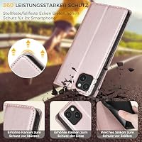 Kirnntca Handyhülle für iPhone 13 Hülle, Kartenfach Premium PU Leder Klapphülle Schutzhülle, Standfunktion Tasche Flip Case für iPhone 13 - Rosegold – Ansicht 4