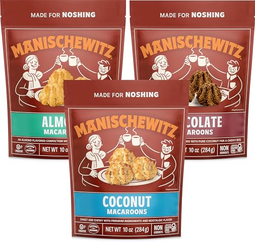 Manischewitz Gluten Free Macaroons 10oz (3 Pack Variety) Chocolate, Almond