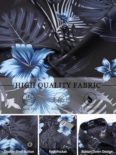 Image of Men's Hawaiian Shirts Short Sleeve Aloha Shirt for Men Casual Button Down Tropical Hawaii Floral Shirt Summer BeachParty
