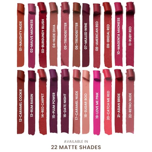 Image of TEEN TEEN LUXE Matte Lipstick | Long-Lasting Wear Up to 12 Hours | Ultra Smooth Velvet Finish | Rich Pigmented Lip Shade | Lightweight & Travel Friendly | Irish-Mocha, 1gm