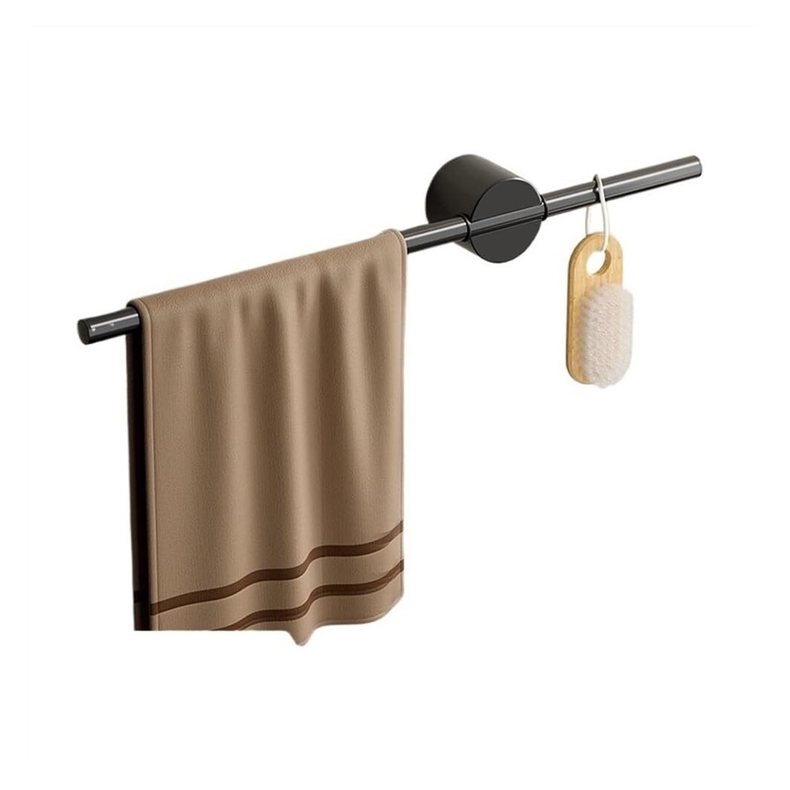 LMYSXAOZ Wall Mounted Adjustable Towel Rack No Drilling Aluminum Bathroom Shelves Bar 40CM(Black,60CM)