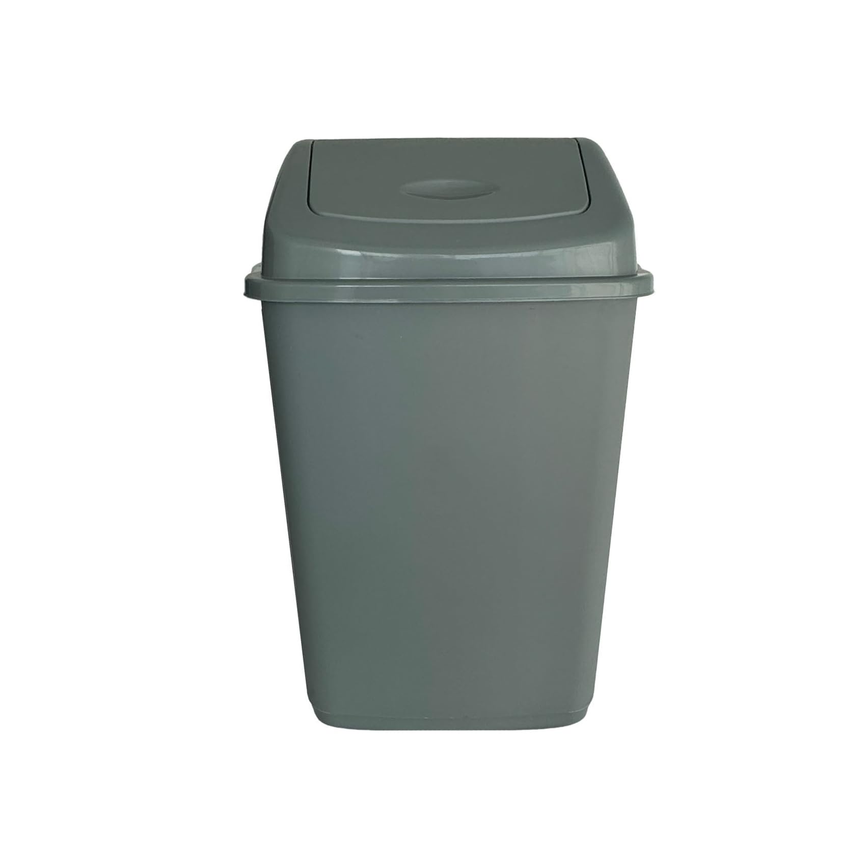 KAPCO Medium Plastic Swing Top Bin (50L, Grey, 1 Pack) Durable Easy Clean Waste Recycling Dustbin for Home, Office, Kitchen & Bathroom | Refused Trash Bin with Swing Lid | Under Counter Recycle Bin