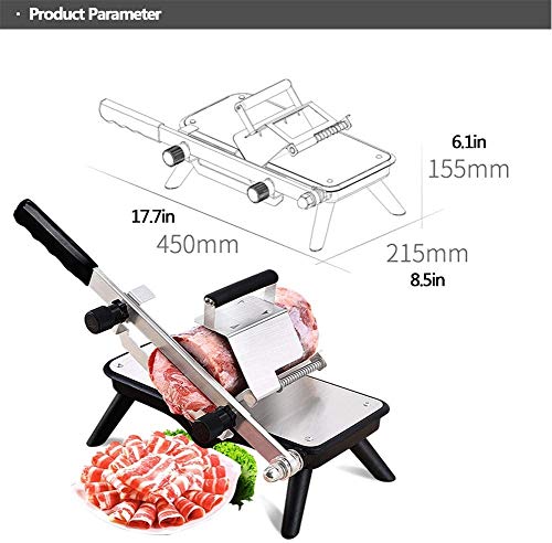 YFGQBCP aufschnittmaschine Manuelle Fleischschneider, Edelstahl Fleischschneider, Deli Food Slicer Manuelle Rippen… – Bild 3