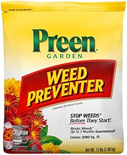 Preen 2464107 24-63798 Weed Preventer, 13 lb. Covers 2,080 sq. ft, yellow