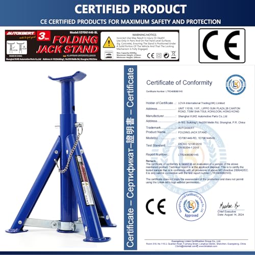 3 Tonnen verstellbar klappbar Stativ Trolley Caravan-Reparaturwerkzeug Blau