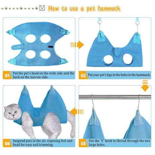 Image of JIURUN Dog Grooming Hammock for Nail Trimming, Dog Grooming Hammock(XS), Dog Sling for Nail Trimming, Hanging Harness Holder for Nail Clipping, Pet Comb Bat Costume Wings for Cats Dogs