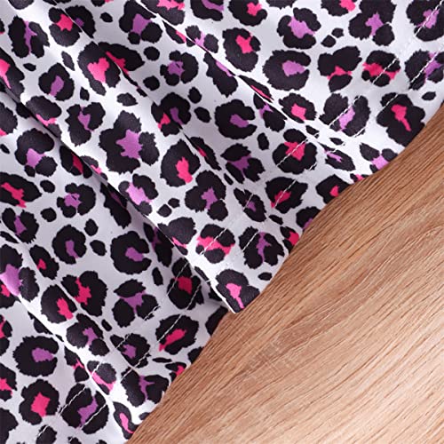 Nubeehoho Baby Girls Pink Leopard Short Sets Kids Casual Spaghetti Straps Tank Top And Purple Short Pants Sets Toddler Summer 2Pcs Outfits 5T #TOP4