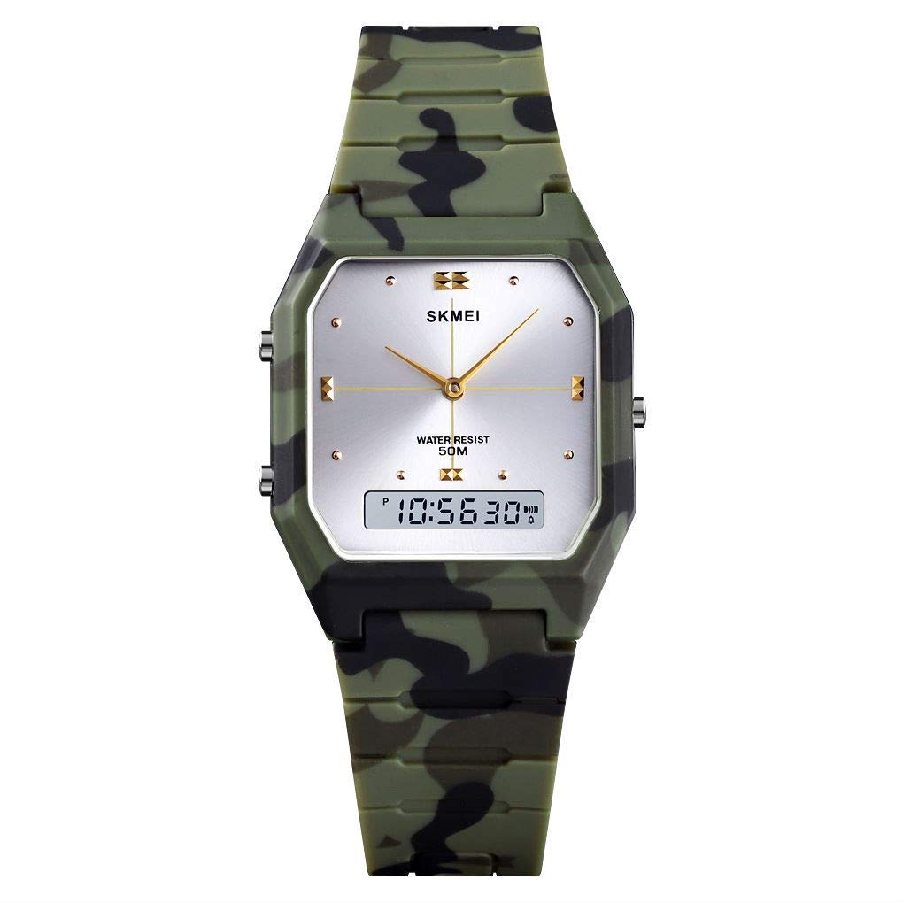 MASTOP Orologio sportivo digitale da uomo, quadrato, militare, impermeabile, con schermo a LED, cronometro, sveglia