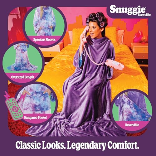 Image of Snuggie The Original Wearable Blanket With Sleeves & Pockets | Cozy Oversized Throw for Adult Men & Women | One Size, 71x54