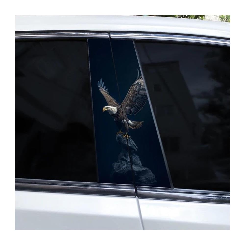 Body Parts 2pcs Car Center Pillar Sticker Eagle Wings Flying Through The Clouds Auto B-Pillar Waterproof Decals(E)