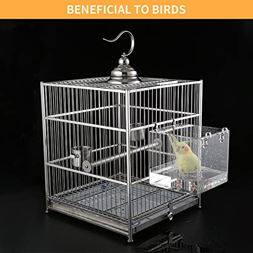 Aceshop Vogelbad, hangende vogelbadkuip transparante badbox van acryl vogelkooi accessoires met haken voor kleine vogels… - Afbeelding 4