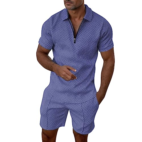 Ensemble polo et short homme motif vagues léger pour le business décontracté